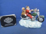 Harley Davidson Limited Edition “Santa's Sled” Resin Figurine 6 3/4” T x 7 1/2” W X 3” Deep