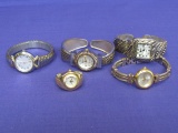 4 Woman's Wristwatches & 1 Ring Watch – 3 are currently running – Armitron – Timex – Geneva