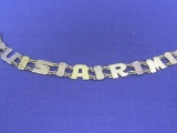 US Army Sterling Silver Bracelet – 8” long – 24.6 grams – Hammered Links between Letters