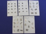 5 Cards of Sterling Silver Initials – 52 total – Different Fonts size about 6mm to 12mm