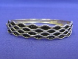 Hinged Bracelet – Sterling Silver & Enamel – 29.2 grams – Made in China