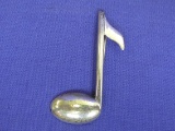 Musical Note Pin/Brooch – Sterling Silver by Beau – 2 3/8” long – 4.2 grams