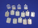 15 Sterling Silver Pendants – Suitable for Engraving – 1” long – Total weight is 80.2 grams