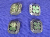 4 Vintage Sterling Silver 4-H Award Pins – Total weight is 8.8 grams