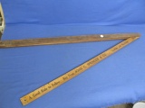 Vintage Yard Stick Advertising John C. Springer Lumber & Machinery of Millville, Minn in a Home Made