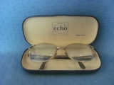 Echo Eyeglasses With Case – France Italy – Some Scratches – As Shown