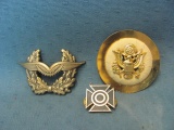 Military Metal Hat Cap Emblems & Lapel Pin – Emblems Are 2 7/8” L & 2 1/2” D