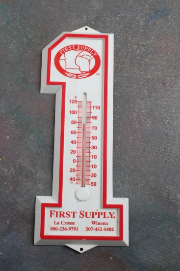 No. 1 First Supply Advertising Thermometer LaCrosse & Winona 8 1/4" Tall