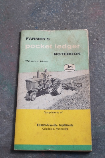 1961 John Deere Advertising Farm'ers Pocket Ledger Notebook