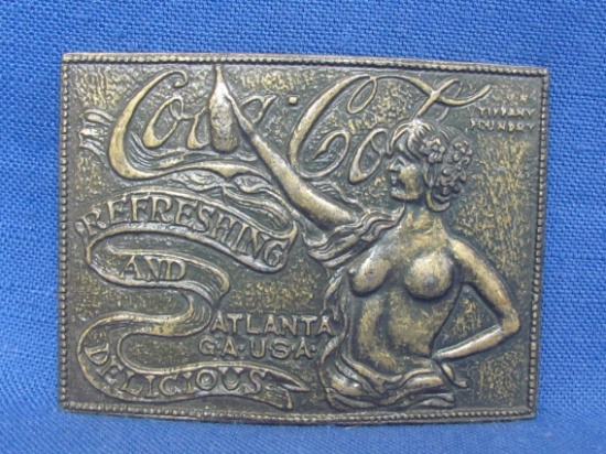 Fantasy Belt Buckle – Nude Woman – Pretends to be Coca-Cola – 3 1/2” x 2 1/2”