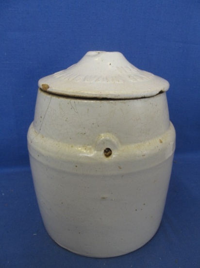 Weir Seal Western Stoneware No 5 Crock & Lid – Western Stoneware Appx 9” T 7” DIA Base