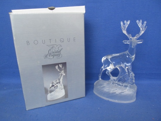 Crystal d'Arques Stag Figurine – 7 71/6” T x 4 11/16” W (per box 24% Genuine Lead Crystal – France