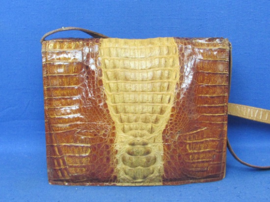 Vintage Alligator Skin Purse/Handbag – 8 1/2” x 7” - Good vintage condition