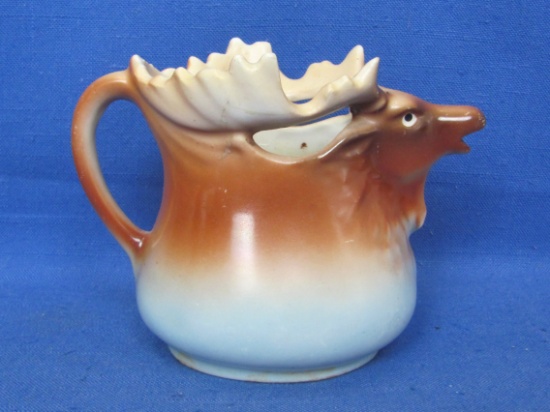 Porcelain Elk/Moose Creamer – Marked “Austria” - 4 1/2” tall – 5 3/4” long