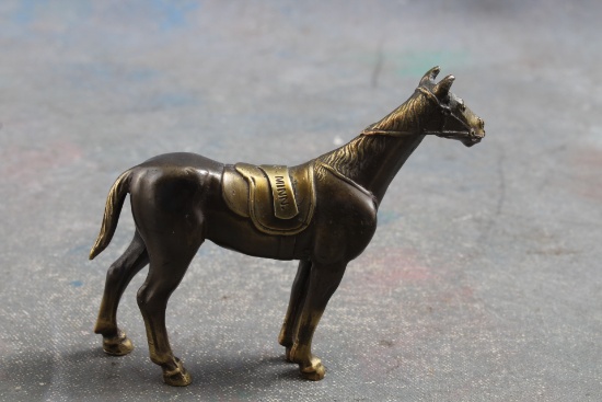 Vintage Bronze & Brass Race Horse Souvenir Red Wing Minnesota K&C Inc.