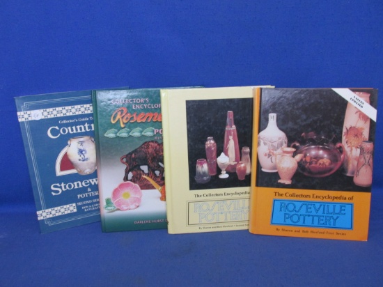Lot Of 4 – Collector Guide Books On Pottery – (2) Roseville – Rosemeade – Stoneware -