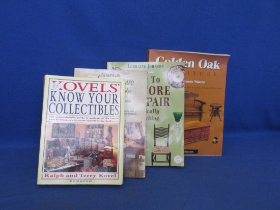 Lot Of 4 – (3) Collector Guide Books – (1) Furniture Restoration – (2) Guides On Oak Furniture – Kov