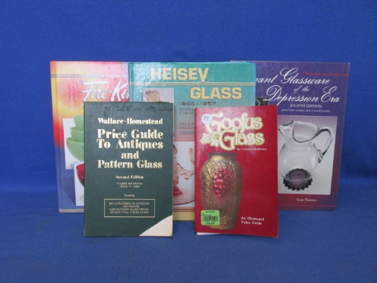 Lot Of 5 - Collector Guide Books On Glass – Goofus Glass – Pattern Glass -Heisey – Anchor Hocking's