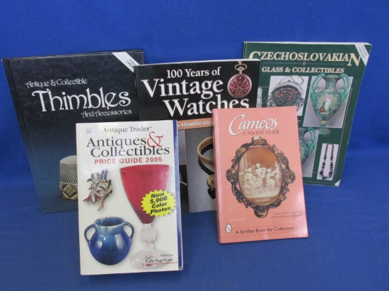 Lot Of 5 - Collector Guide Books – Antiques & Collectibles – Cameos – Watches – Czechoslovakian Coll