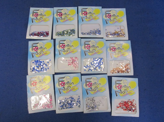 Lot Of 12 - New In Packages Fashion Nail Art Jewels