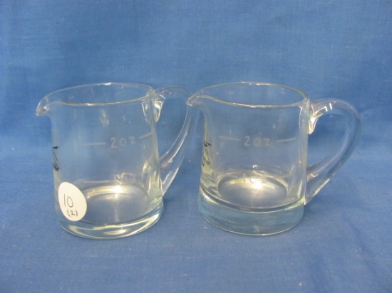 Knobler Romania Glass Measuring Pitchers – 2 oz – 2 5/8” T – No Chips/Cracks