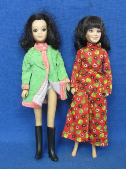 1970s Hasbro “World of Love” Dolls – 9” tall – Brunettes, 1 Blue eyed, 1 Brown