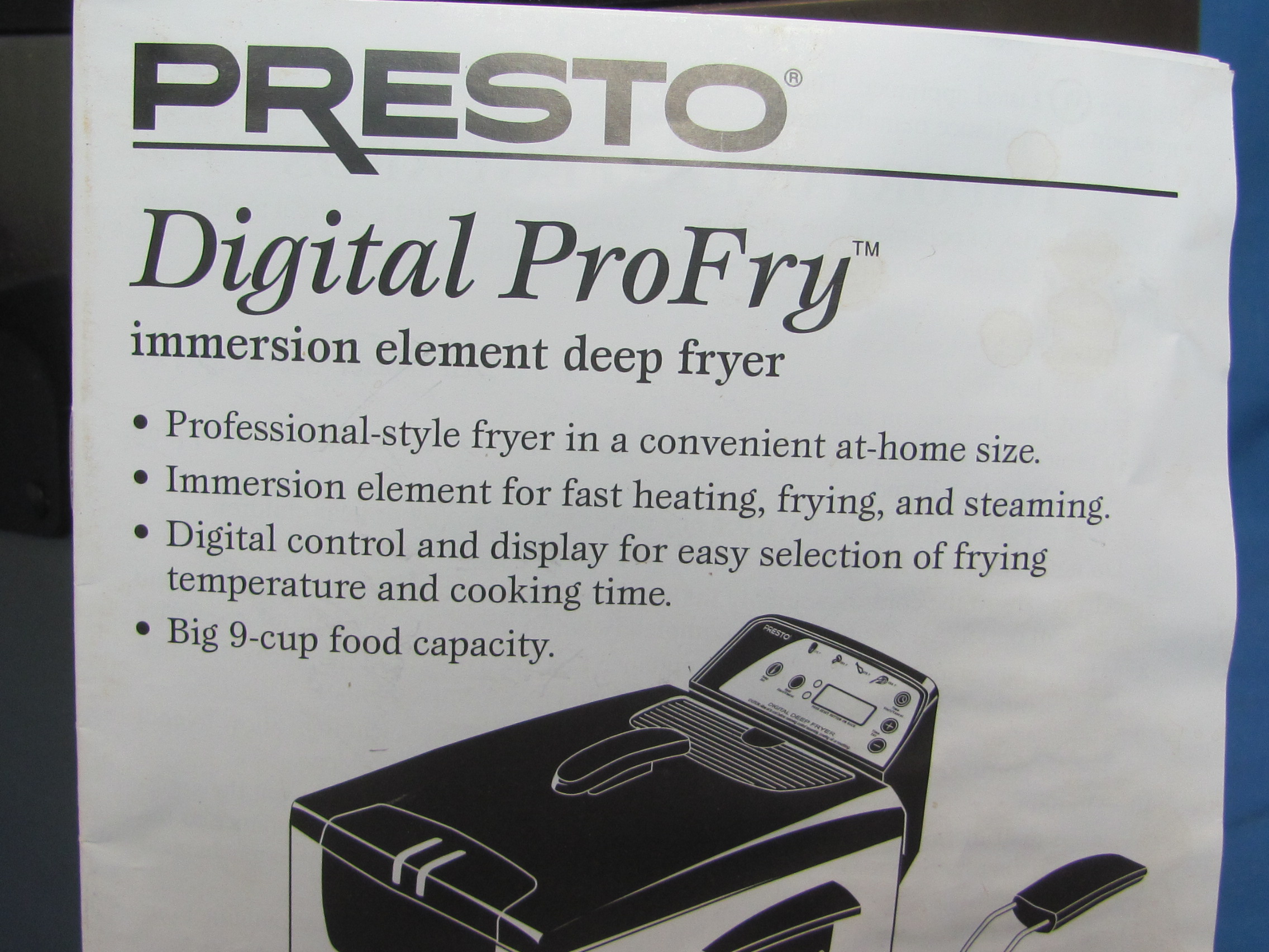 PRESTO 05462 Digital ProFry Immersion Element Deep Fryers 