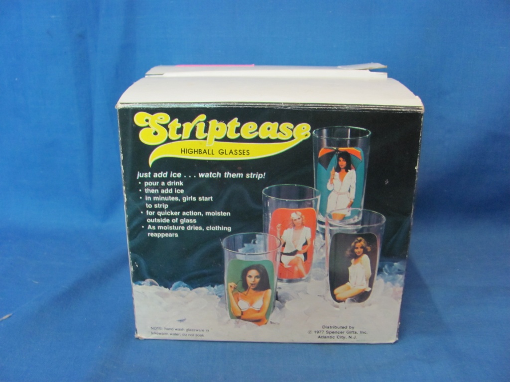 1977 Striptease Highball Glasses With Original Box – NOS – 10 ½ Oz Glasses  | Art, Antiques & Collectibles Collectibles Barware, Breweriana & Beer  Collectibles | Online Auctions | Proxibid