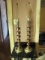Matching Table Lamps – 36” T – Wood & Brass – No Shades – Work – As Shown