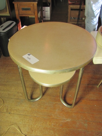 Royal Formica Round Connecting Tables – 25” T – 24” D & 16” T – 15” D – As Shown