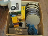 Kodak 16mm Film Sealed – Camera Lens – VHS Tapes – Metal Reel Cases 7 1/4” D