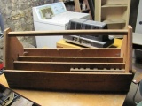 Wood Carpenters Tool Box – 15” T - 12 ½” x 32” - As Shown