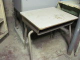 Metal School Desk With Formica Top – 25 1/2” T – 20” x 24” - As Shown