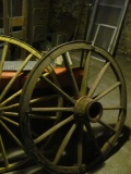 Wood & Metal Wagon Wheel – 42” D – Very Neat Piece – As Shown