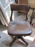 Wood Swivel Desk Chair – 31” T – As Shown