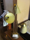 Retro Metal Table Top Lamp With 3 Shades – 26” T – Works – As Shown