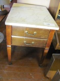 Marble Top End Table With Drawer – 23 1/2” H – 18” x 24” - As Shown