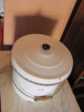 Enamel Pail With Cover – 12 3/4” T – Cover 12 1/4” D – As Shown