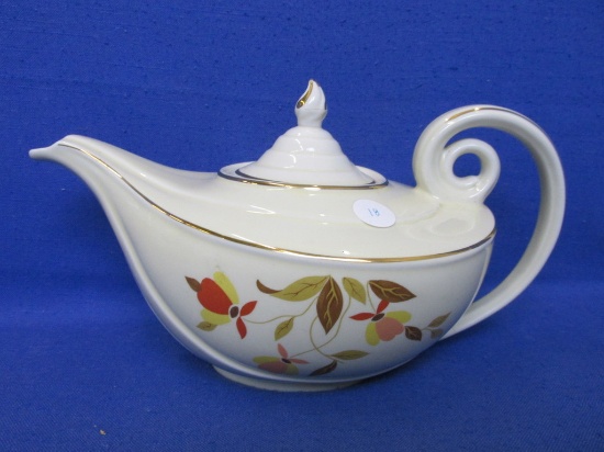 Hall China Jewel Tea Autumn Leaf Pattern Long Spout Aladdin Teapot 6”H x 11”L (Spout-Handle)