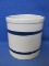 R.R.P. Co. Double Blue Band Stoneware Crock – Roseville, OH - #303F – 6 1/8”T – Great condition