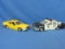 Plastic Police Car 9” L  & Diecast Ford NYC Taxi Cab Appx 1:24 Scale