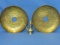 Brass: 2 10”  Candle? Plates w/ open centers & 5 1/4” T Teapot