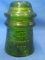Insulator – (Has been painted) Green Glass -  Hemingray No 9 Pat May  2  1893 – Stands 4” T
