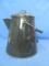 Vintage Enamelware Blue Grey Speckle  Coffee Pot – 10 1/2” Base DIA x 11” T x 7 1/2” Top DIA