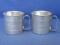 2 Vintage Aluminum Measuring Cups w/ embossed rings ¼, ½, ¾ & 1 Cup – Both are appx  2 1/2” Tall &1