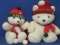 2 Santa Bears 1989 &  Unspecified – Each has Knitted Hat & Scarf