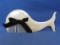 Large Plastic Comb Shaped like a Whale – Black Velveteen Ribbon – 9 1/4” long – Made in France