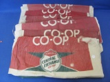 Lot of 6 Feed Sacks – Farmers Union Central Exchange Co-Op - Various condition – As shown