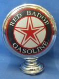 Miniature Gas Globe – Red Badge Gasoline 4 1/2” T x 4” W x 1” Deep – Plastic