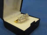 Costume Jewelry – Brand New Condition – CZ Marquise Size 10 Gold Plated Ring in the box